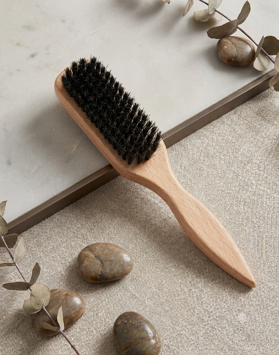 Cepillo de Cerda Natural Premium con Mango de Madera de Haya