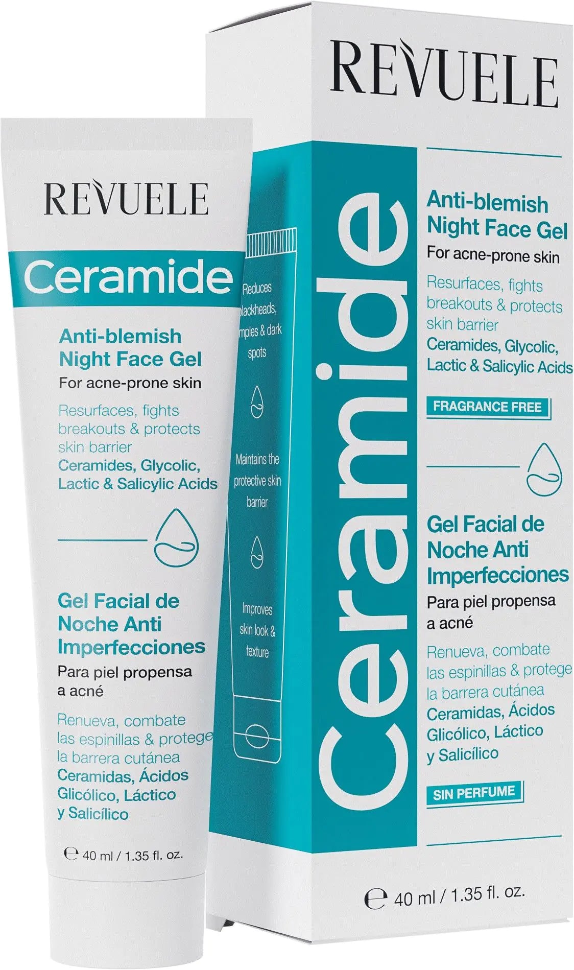 Ceramide Gel Facial de Noche Anti Imperfecciones - Piel con tendencia al acné