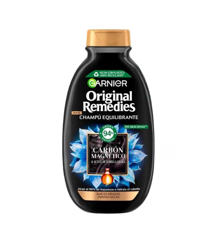 Champú Equilibrante Carbón Magnético y Aceite de Semilla negra Original Remedies 250 ml