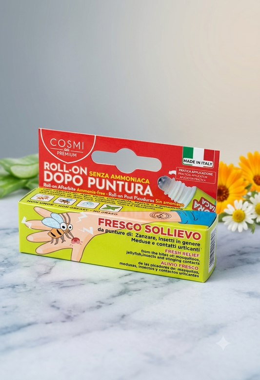 Cosmi Premium Roll-On Post-Picaduras - Alivio Fresco Sin Amoniaco para Mosquitos y Medusas