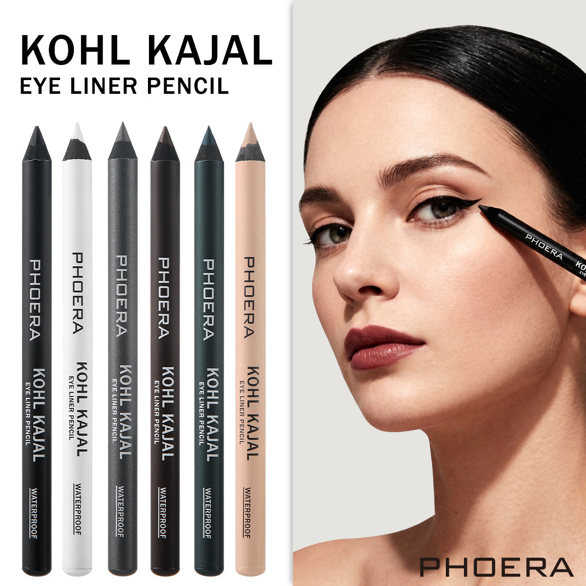 Lápiz delineador de ojos PHOERA KOHL KAJAL resistente al agua