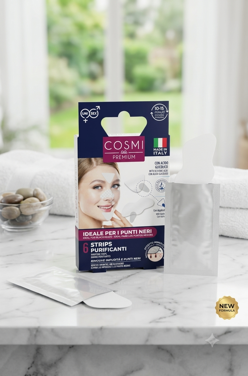 Cosmi Premium Tiras Purificantes Anti-Puntos Negros con Ácido Glicólico (6 unidades)