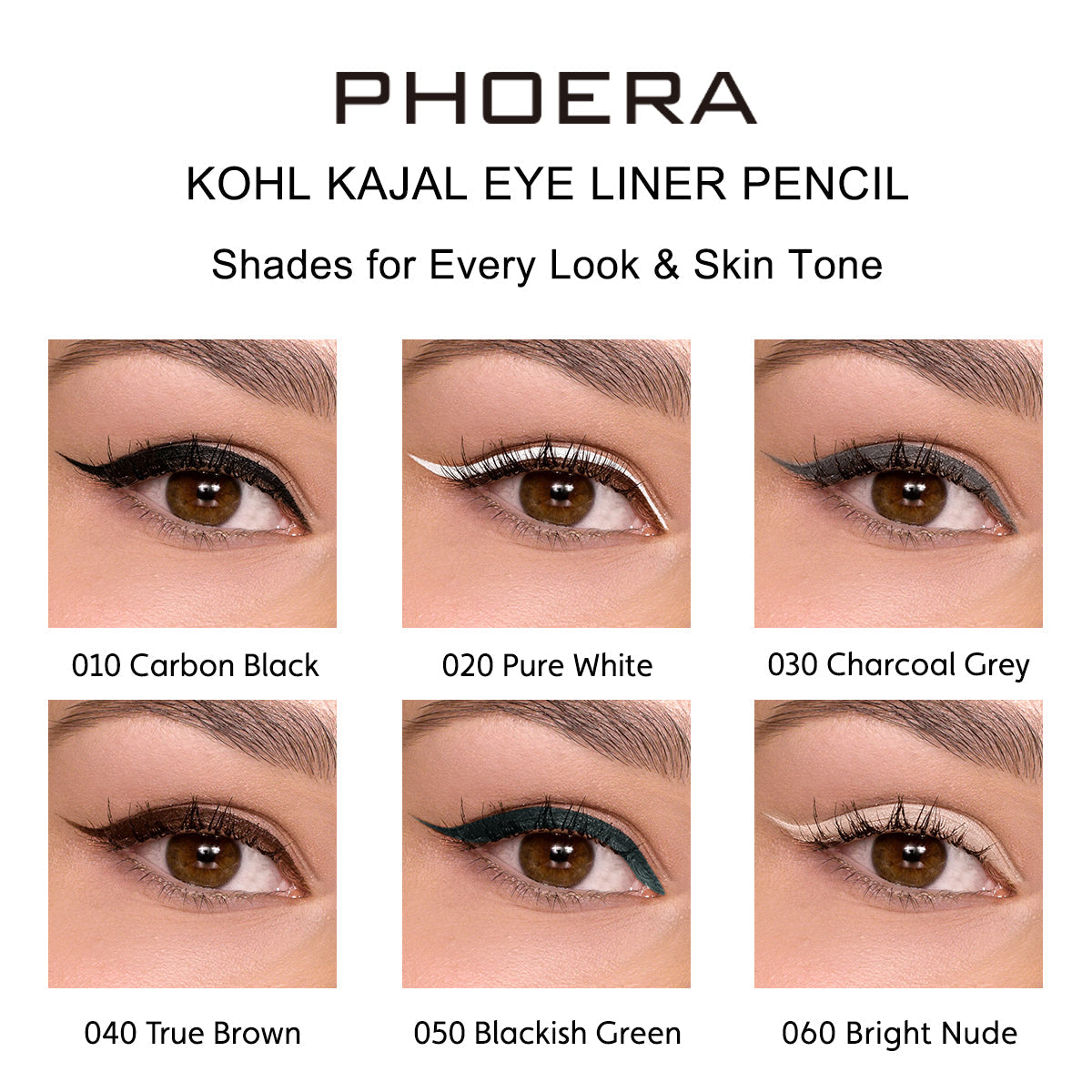 Lápiz delineador de ojos PHOERA KOHL KAJAL resistente al agua